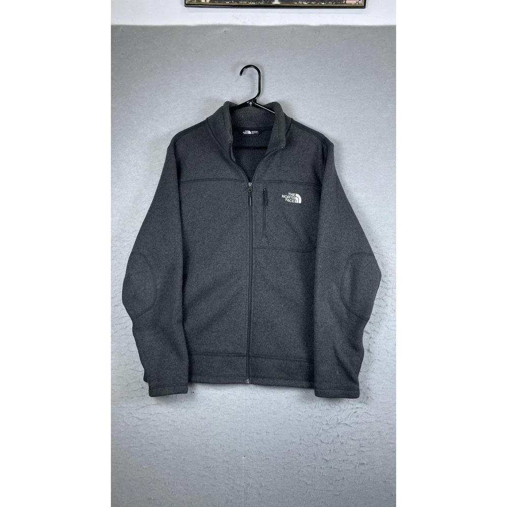The North Face Jacket Mens Large Gray Fleece Full Zip Outdoor Warm Pockets‎
